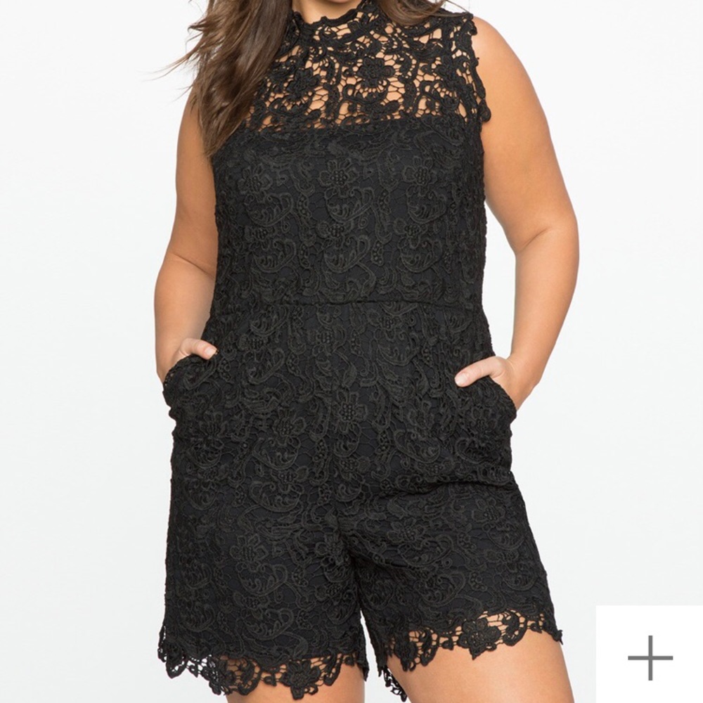 Eloquii Black lace romper